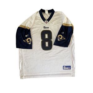 Reebok NFL Mens White Blue St Louis Rams Sam Bradford Jersey Football Size 2XL